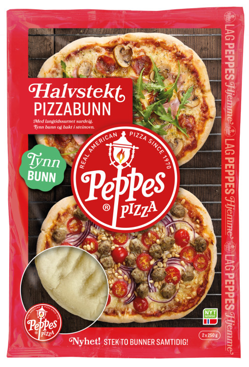 Pizzabunn Halvstekt 2x250g Peppes