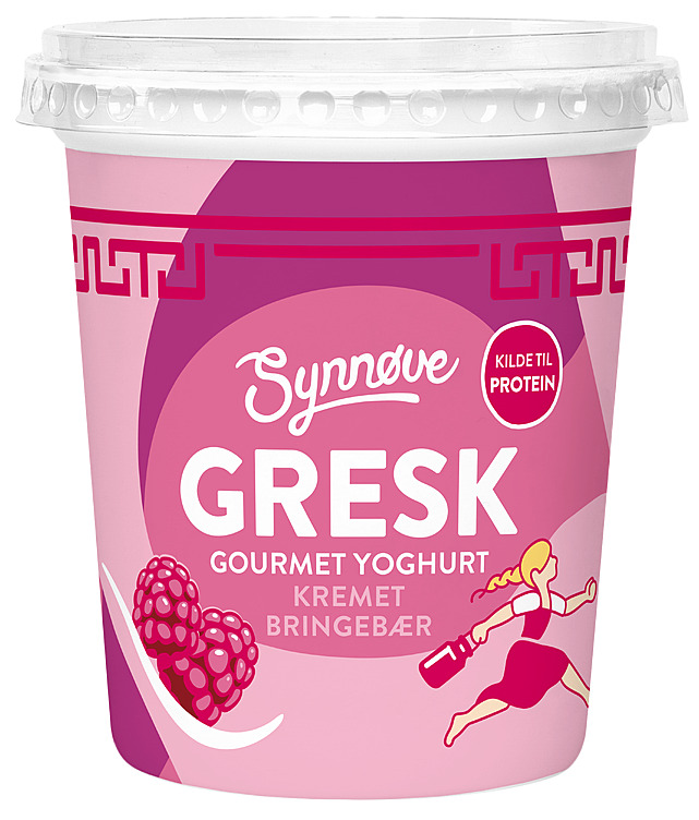 Yoghurt Gresk Gourmet Kremet Bringebær 350g