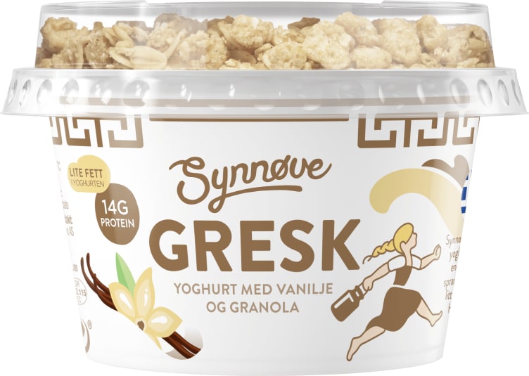 Yoghurt Gresk Duo Vanilje&Granola 165g