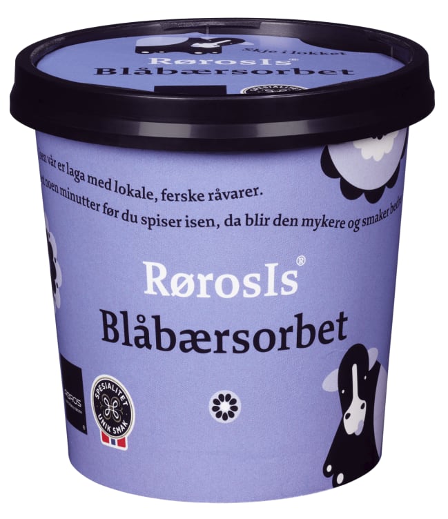 Blåbærsorbet 130ml Rørosis