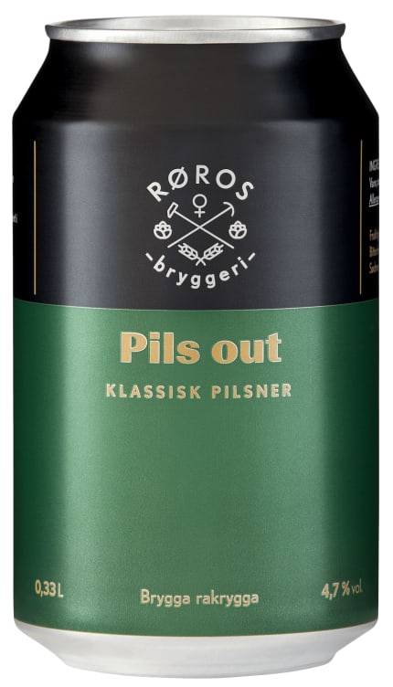 Pils Out 0,33l boks Røros Bryggeri