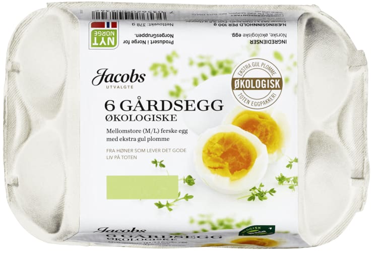 Egg Økologisk 6stk 375g
