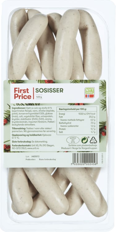 Bilde av Sosisser 400g First Price