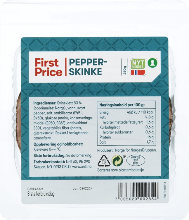 Pepperskinke 250g First Price