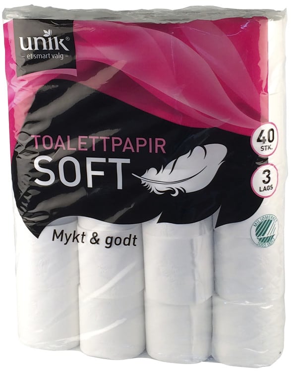 Toalettpapir Soft 3lags 40rl Unik
