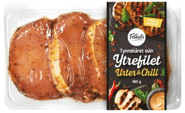 Svin Ytrefilet Urter/Chili 480g Folkets