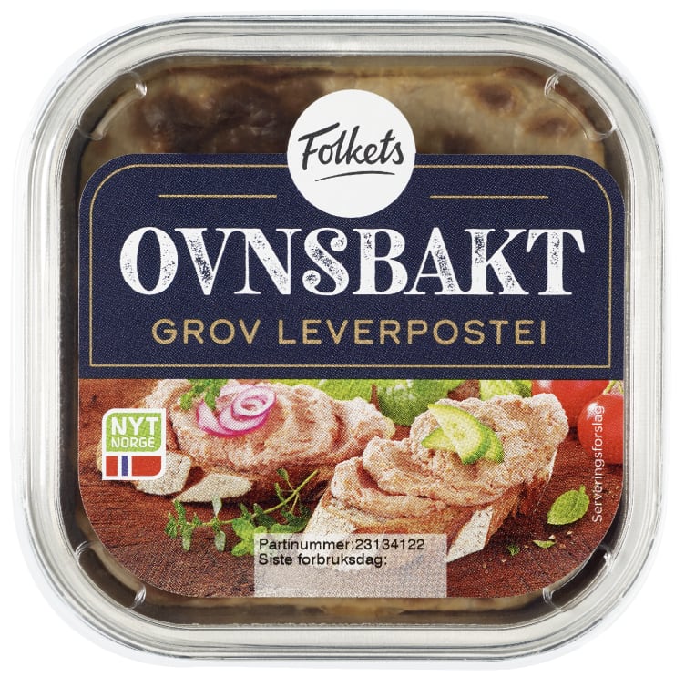 Leverpostei Grov Ovnsbakt 185g Folkets