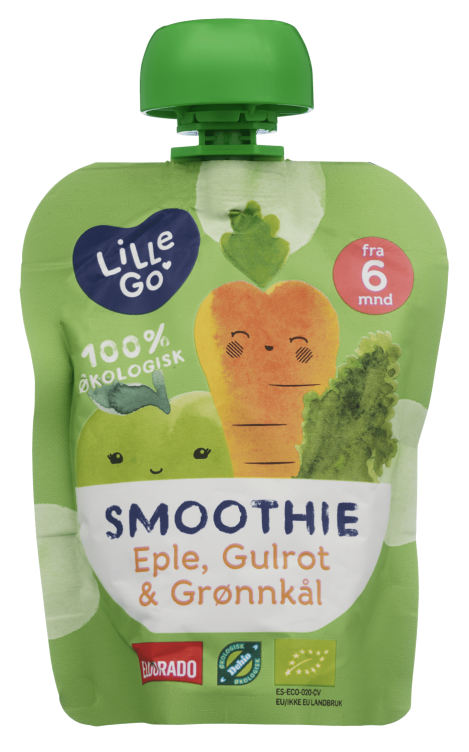 Smoothie Eple/Gulrot/Grønnkål 90g Lillego