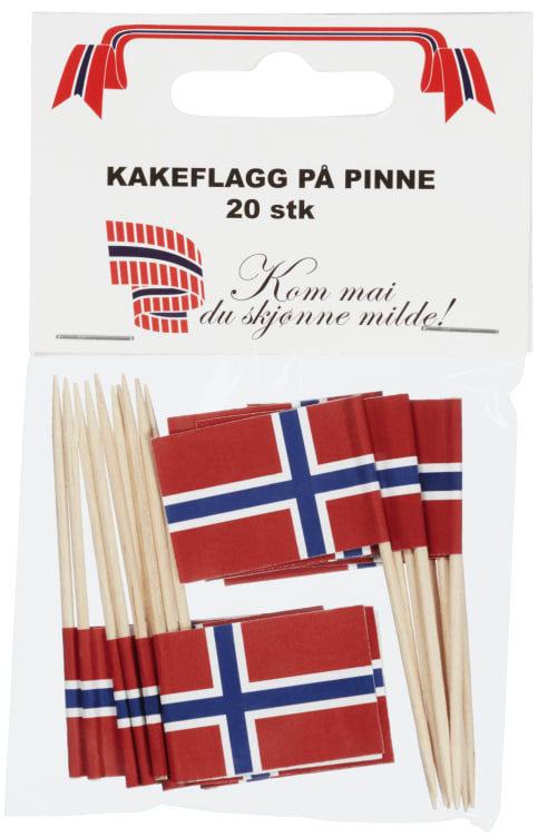 Pynteflagg til Kake 20stk Unik