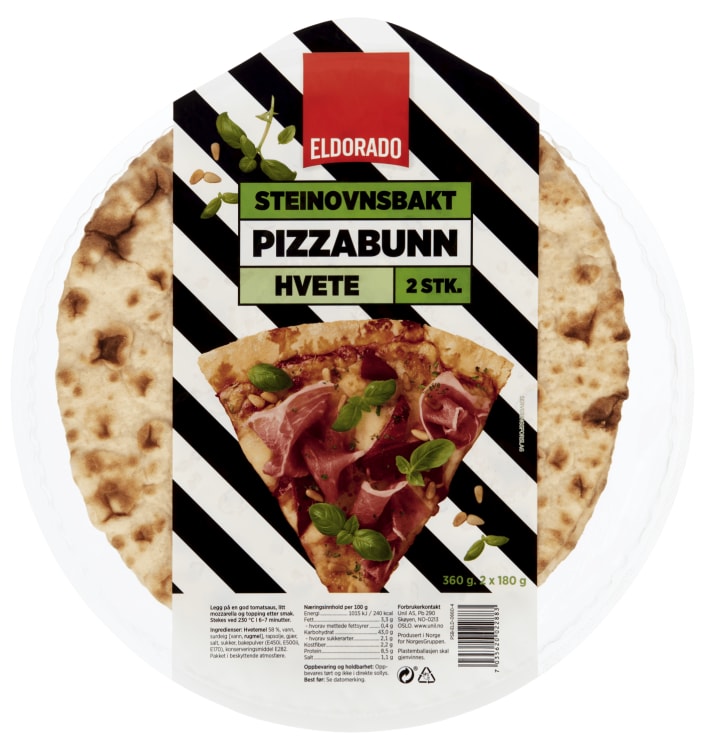 Pizzabunn Hvete Stenovn 2x180g Eldorado