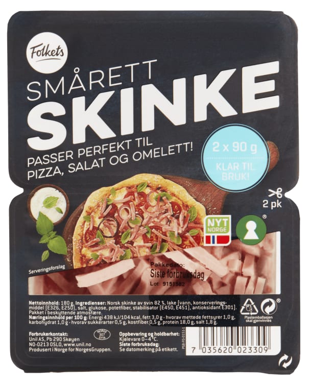 Smårettskinke Duopk 2x90g Folkets