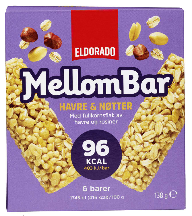 Mellombar Havre&Nøtter 138g Eldorado