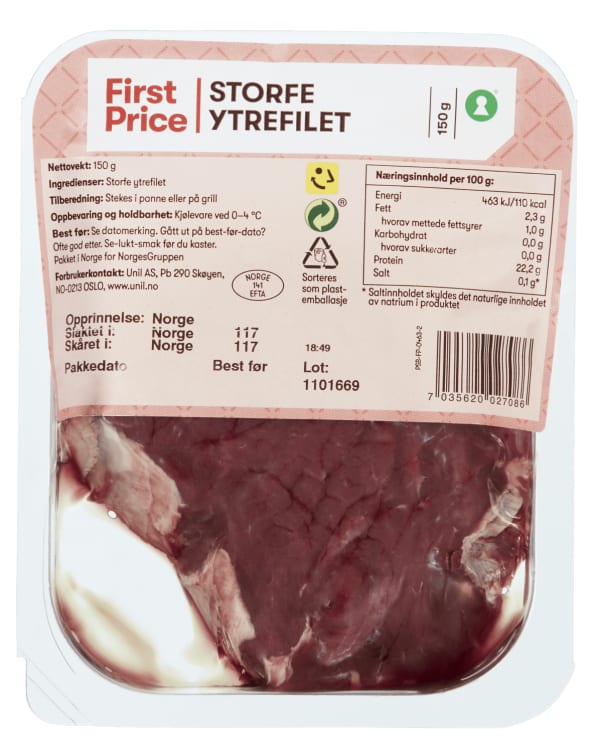 Storfe Ytrefilet 150g