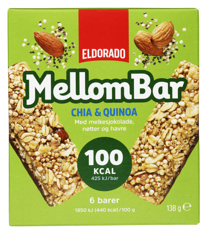 Mellombar Chia,Quinoa&Nøtter 138g Eldorado