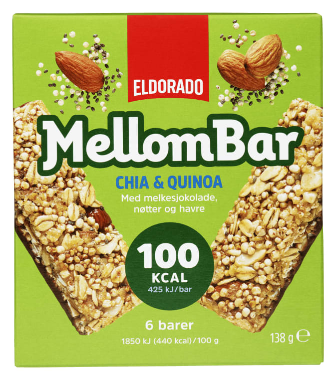 Mellombar Chia,Quinoa&Nøtter 138g