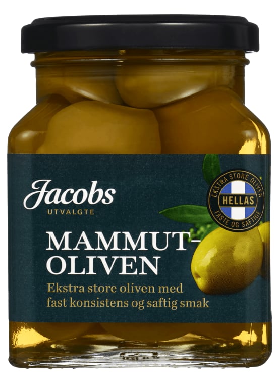 Oliven Mammut Grønne 300g Jaobs Utvalgte