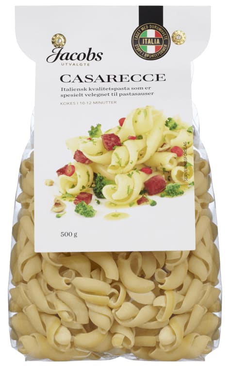 Pasta Casarecce 500g Jacobs Utvalgte