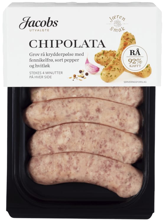 Chipolata Pølse Rå 240g A.Idsøe/Jacobs Utvalgte