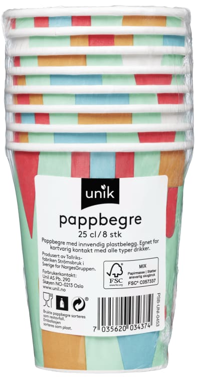 Pappbeger 25cl Barn Unik