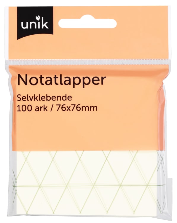 Notatlapper Selvklebende 76x76mm 100ark Unik