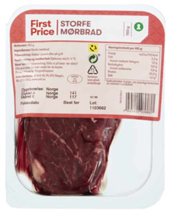 Storfe Mørbrad 150g First Price
