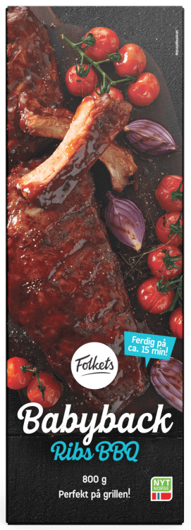 Spareribs Babyback Bbq-marinert 800g Stekt Perfekt