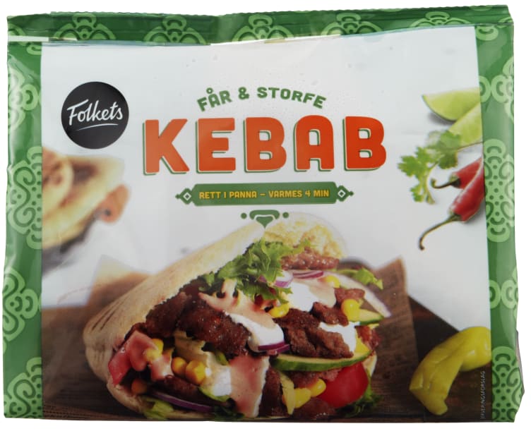 Kebab Får/Storfe 350g Folkets