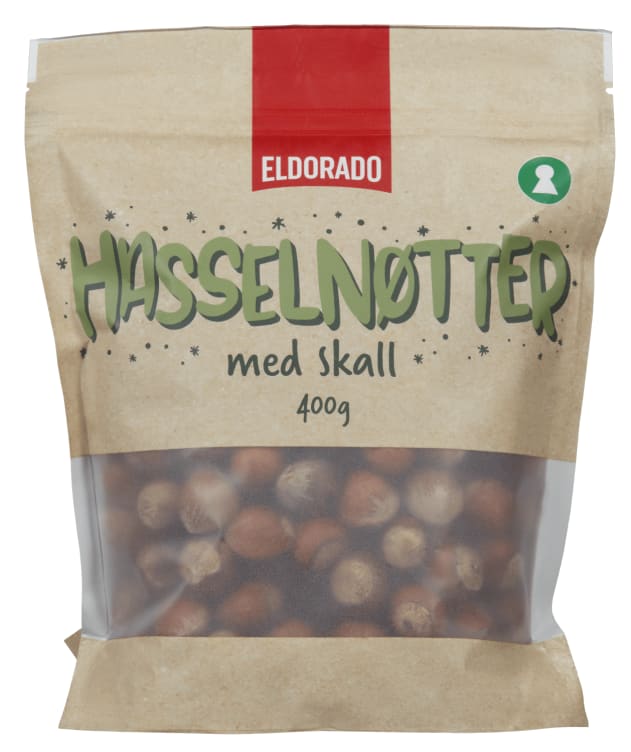 Hasselnøtter m/skall 400g Eldorado