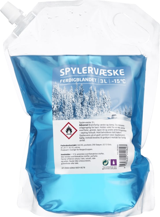 Spylervæske pose -15c 3l