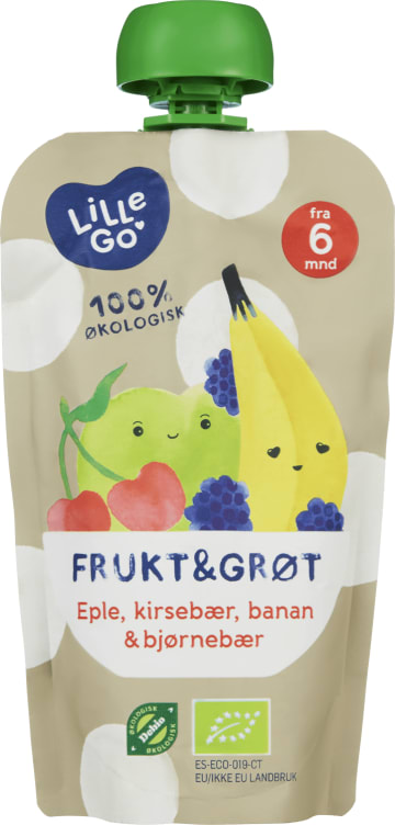 Frukt&Grøt Eple/Kirseb/Banan/Bjørneb 120g