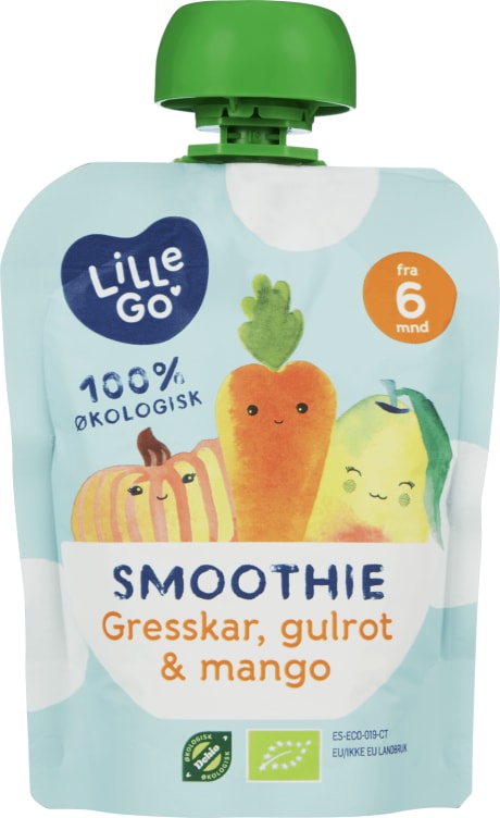 Smoothie Gresskar/Gulrot/Mango 90g