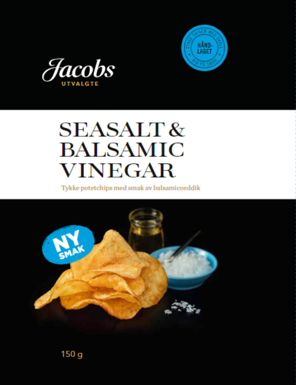 Potetchips Tykke Seasalt&Balsamico 150g Jacobs