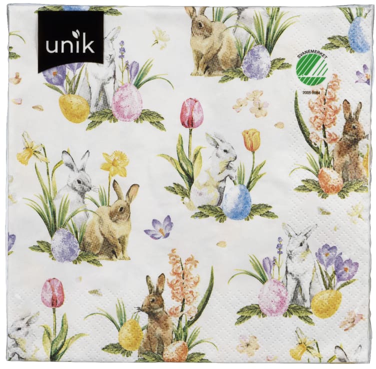 Serviett Hare Tulipan, Krokus 20stk Unik