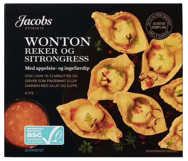 Bilde av Wonton m/Reker Asc Sitrongress&Dip 185g Jacobs