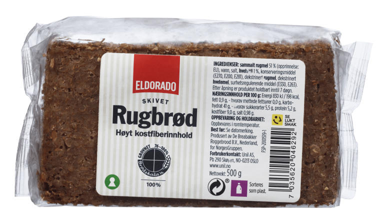 Kjøp Rugbrød. skivet 500g Eldorado hos SPAR - 27,50 kr | SPAR