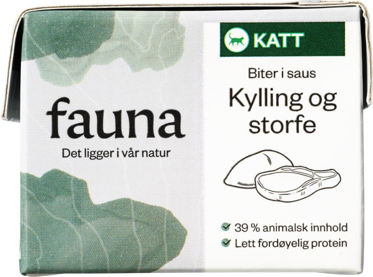 Fauna Katt Våtfor Kylling&Storfe 90g