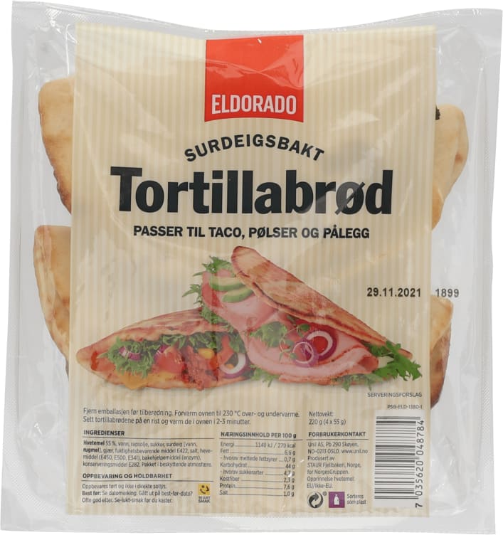 Tortillabrød Hvete 220g Eldorado