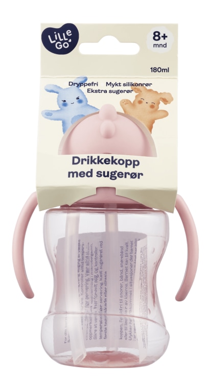 Drikkekopp m/Sugerør 180ml Lillego