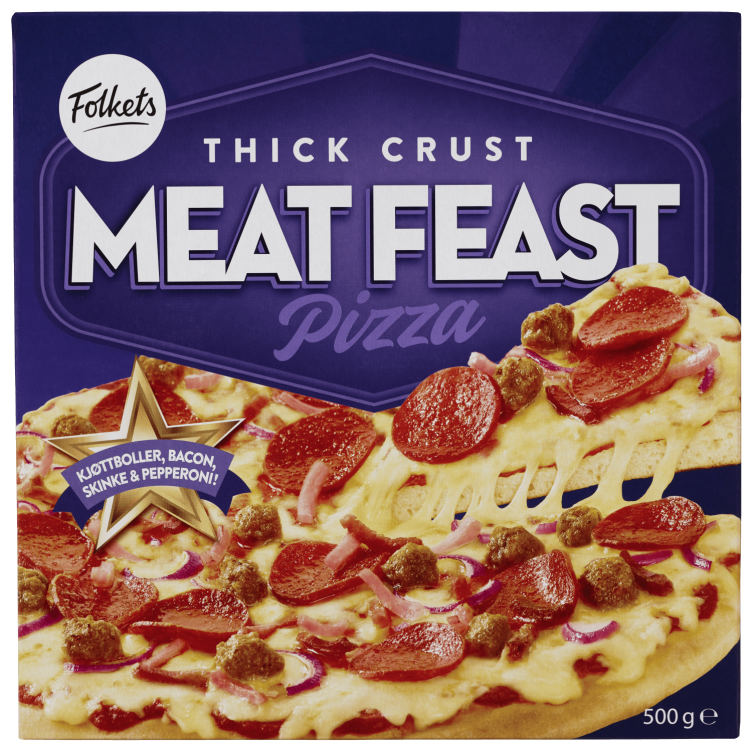 Pizza Meat Feast Thick Crust 500g Folkets Meny.no