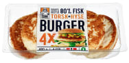 Fiskeburger 80% Torsk&hyse 480g Fiskemannen