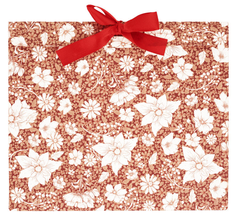 Gaveeske Rød/Hvit Julerose 1stk Unik