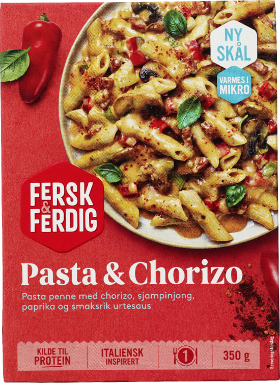 Pasta m/Chorizo &Pesto 350g Fersk&Ferdig