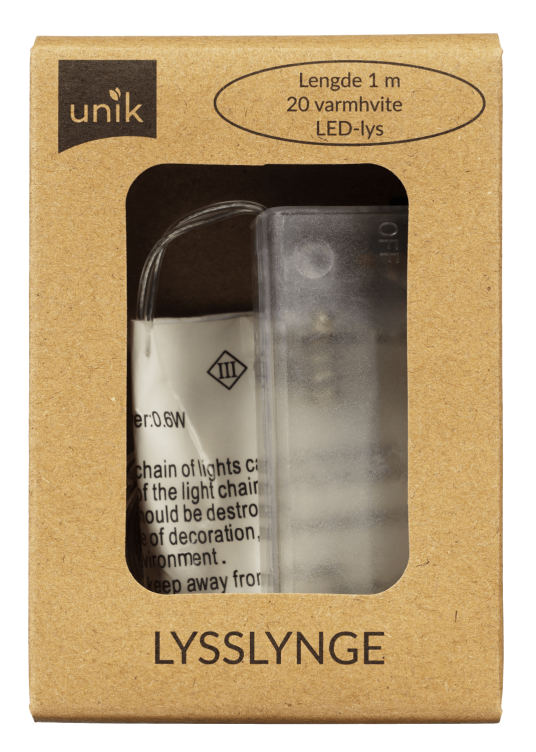 Lysslynge til Bord 20 Led-Lys 1m Unik