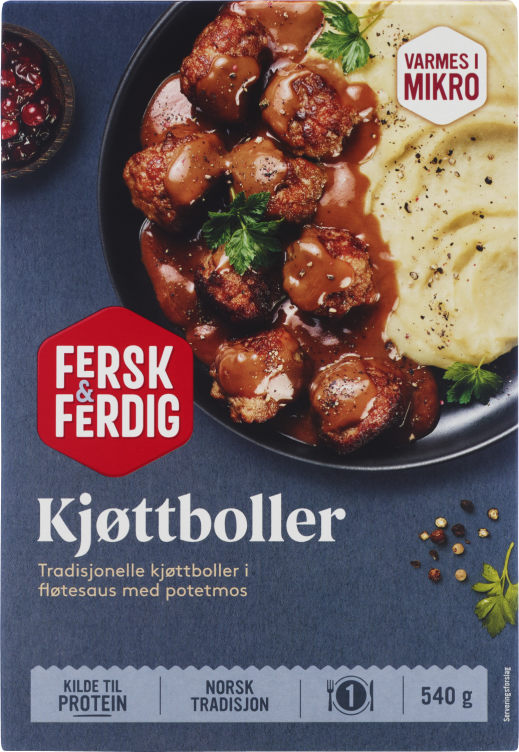 Kjøttboller M Potetmos 540g Fersk & Ferdig