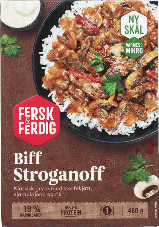 Biff Stroganoff m/Ris 480g Fersk & Ferdig