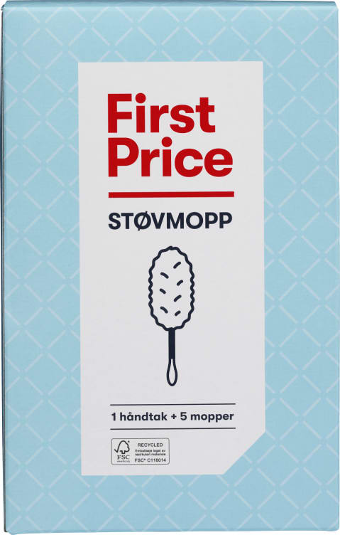 Støvmopp Startsett m/Håndtak+5 Mopper First Price