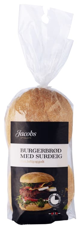 Burgerbrød m/Surdeig 4stk Jacobs Utvalgte