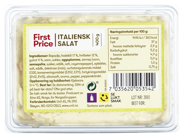 Product Image for Italiensk Salat 400g First Price