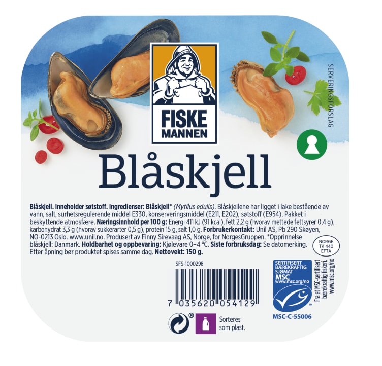 Blåskjell 150g Fiskemannen