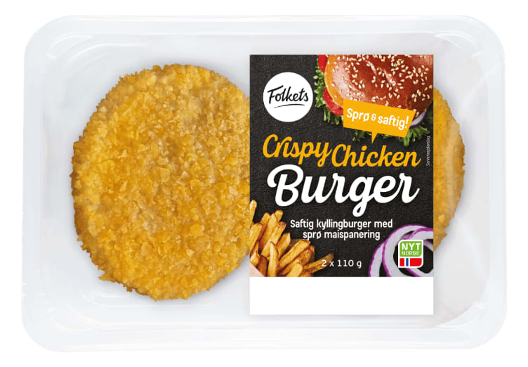 Kyllingburger Crispy 220g Folkets